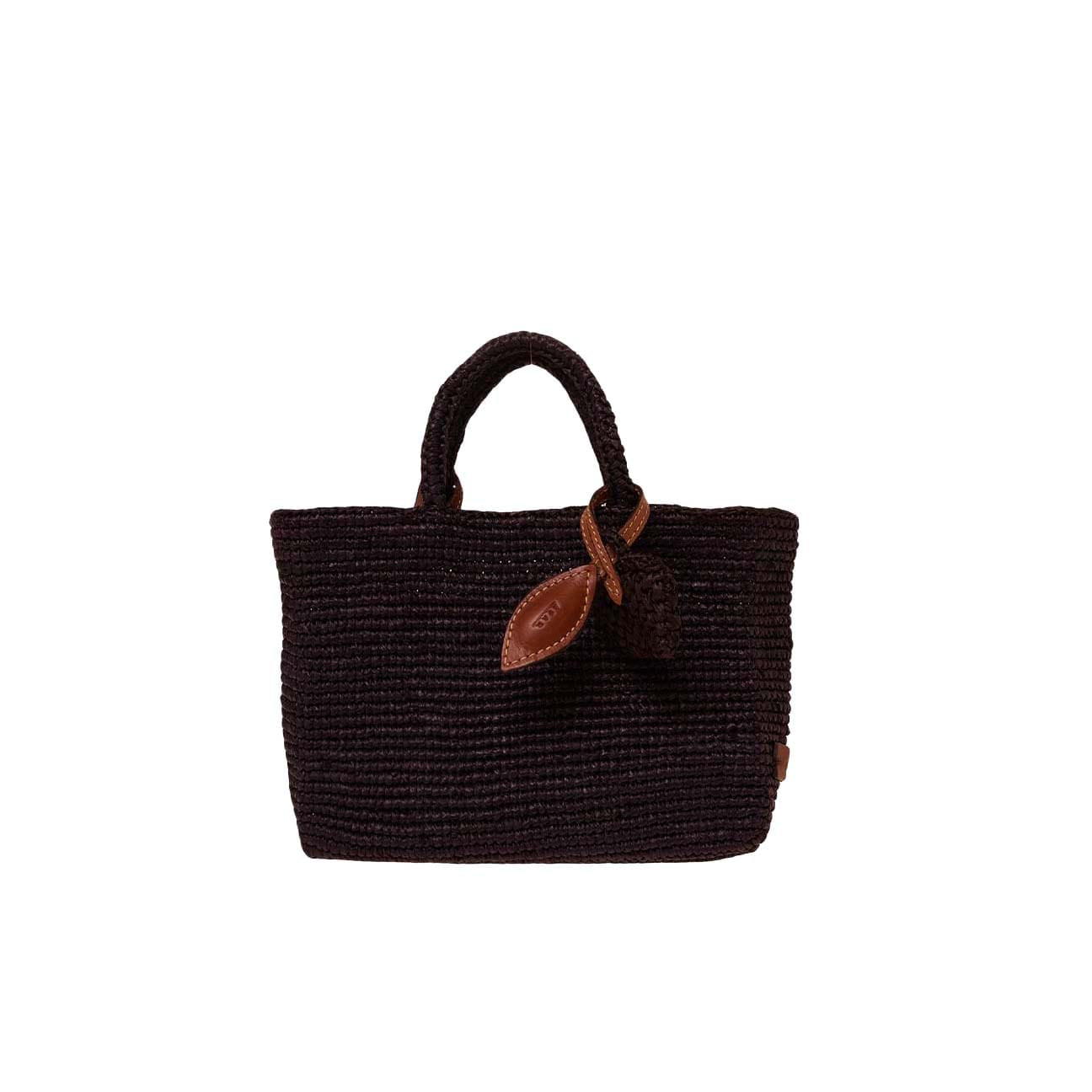 AFAR Borsa donna in rafia Alma Small  Ebony