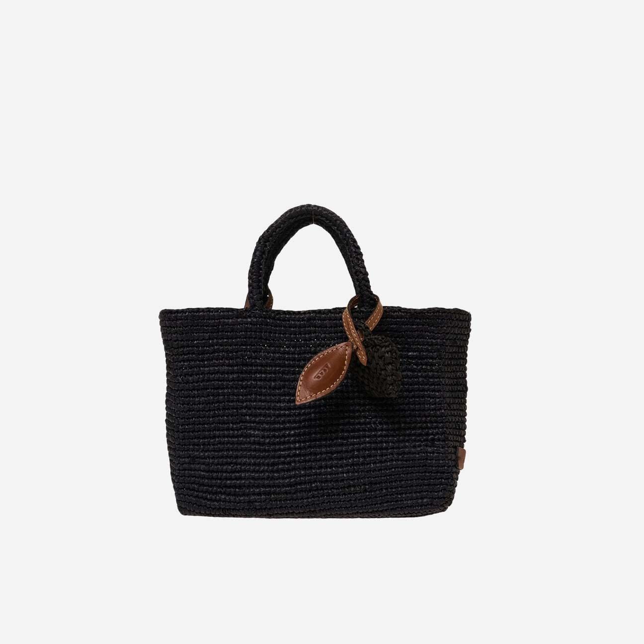 AFAR Borsa donna in rafia Alma Small  Nero