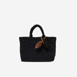 AFAR Borsa donna in rafia Alma Small  Nero