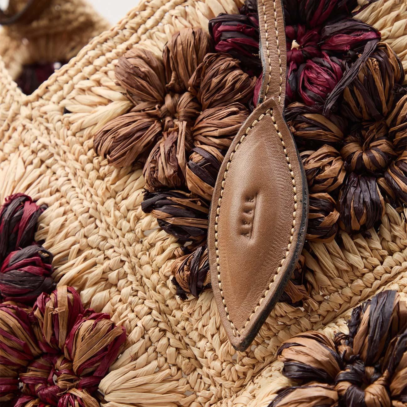 AFAR Borsa donna in rafia Desire Cognac