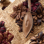 AFAR Borsa donna in rafia Desire Cognac