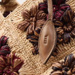 AFAR Borsa donna in rafia Desire Cognac