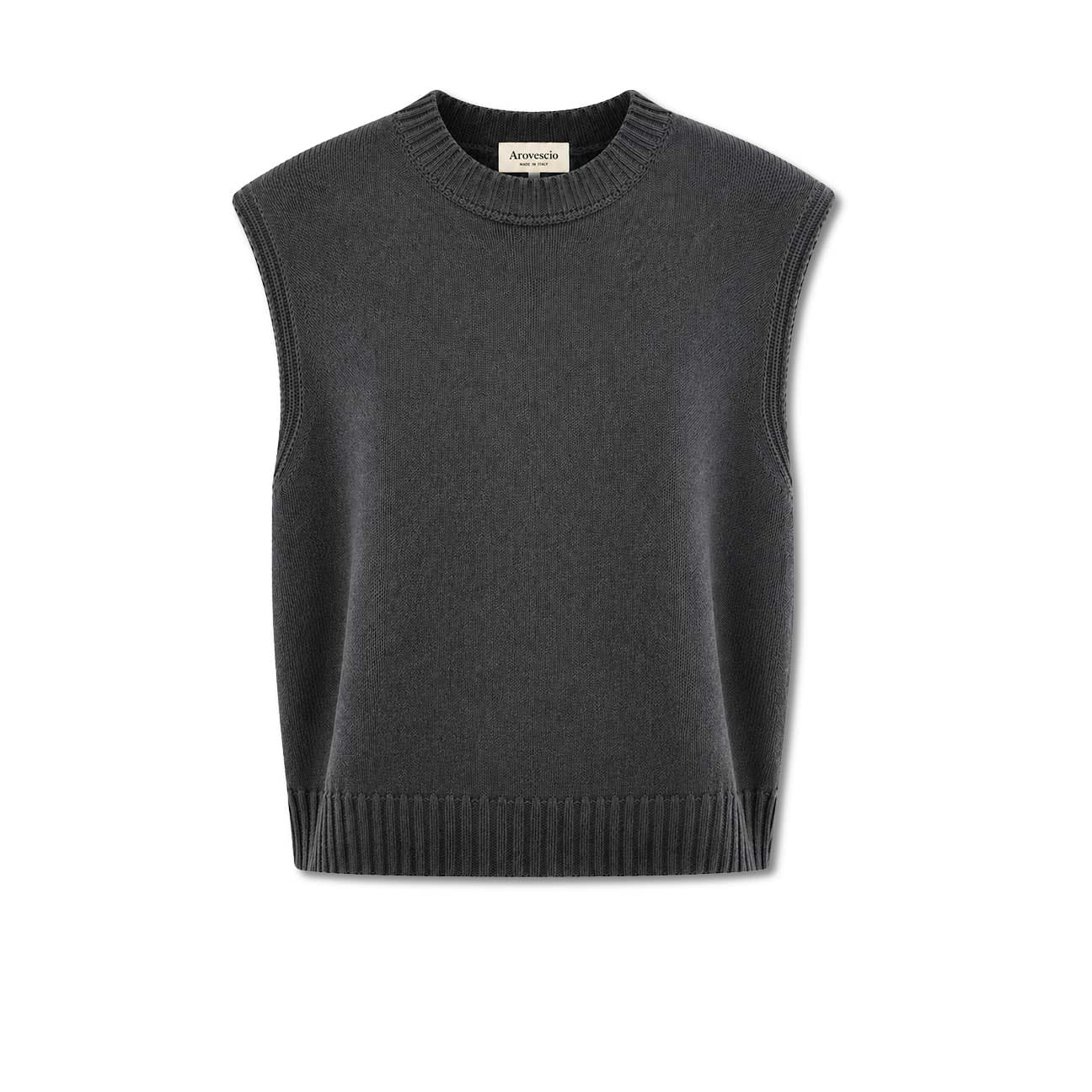 AROVESCIO Gilet donna in lana e cashmere Grigio