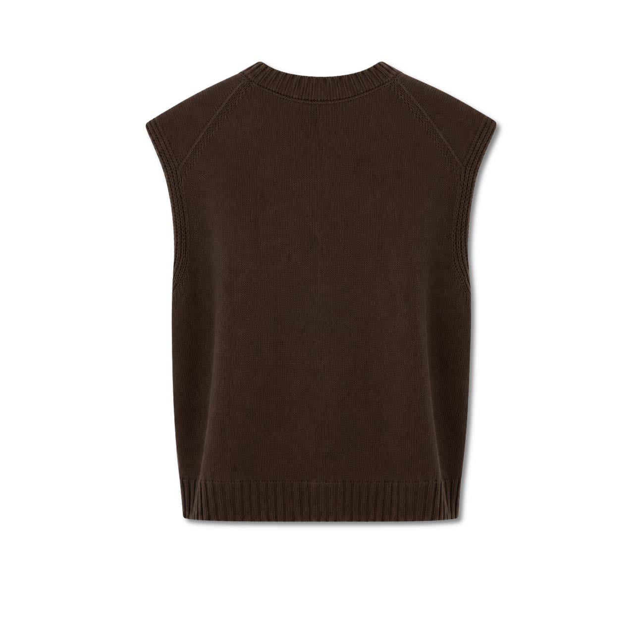 AROVESCIO Gilet donna in lana e cashmere Marrone