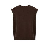 AROVESCIO Gilet donna in lana e cashmere Marrone