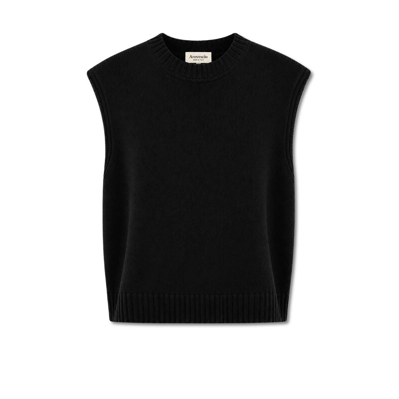 AROVESCIO Gilet donna in lana e cashmere Nero
