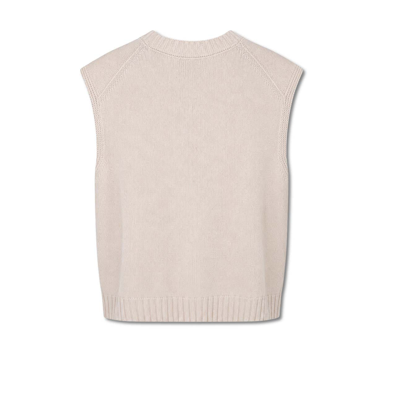 AROVESCIO Gilet donna in lana e cashmere Nude