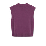 AROVESCIO Gilet donna in lana e cashmere Prugna
