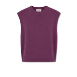 AROVESCIO Gilet donna in lana e cashmere Prugna