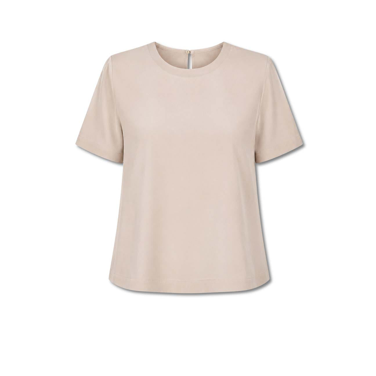 AROVESCIO T-shirt donna in crepe di seta Nude