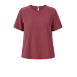 AROVESCIO T-shirt donna in crepe di seta Wine