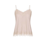AROVESCIO Top donna in seta con pizzo Nude