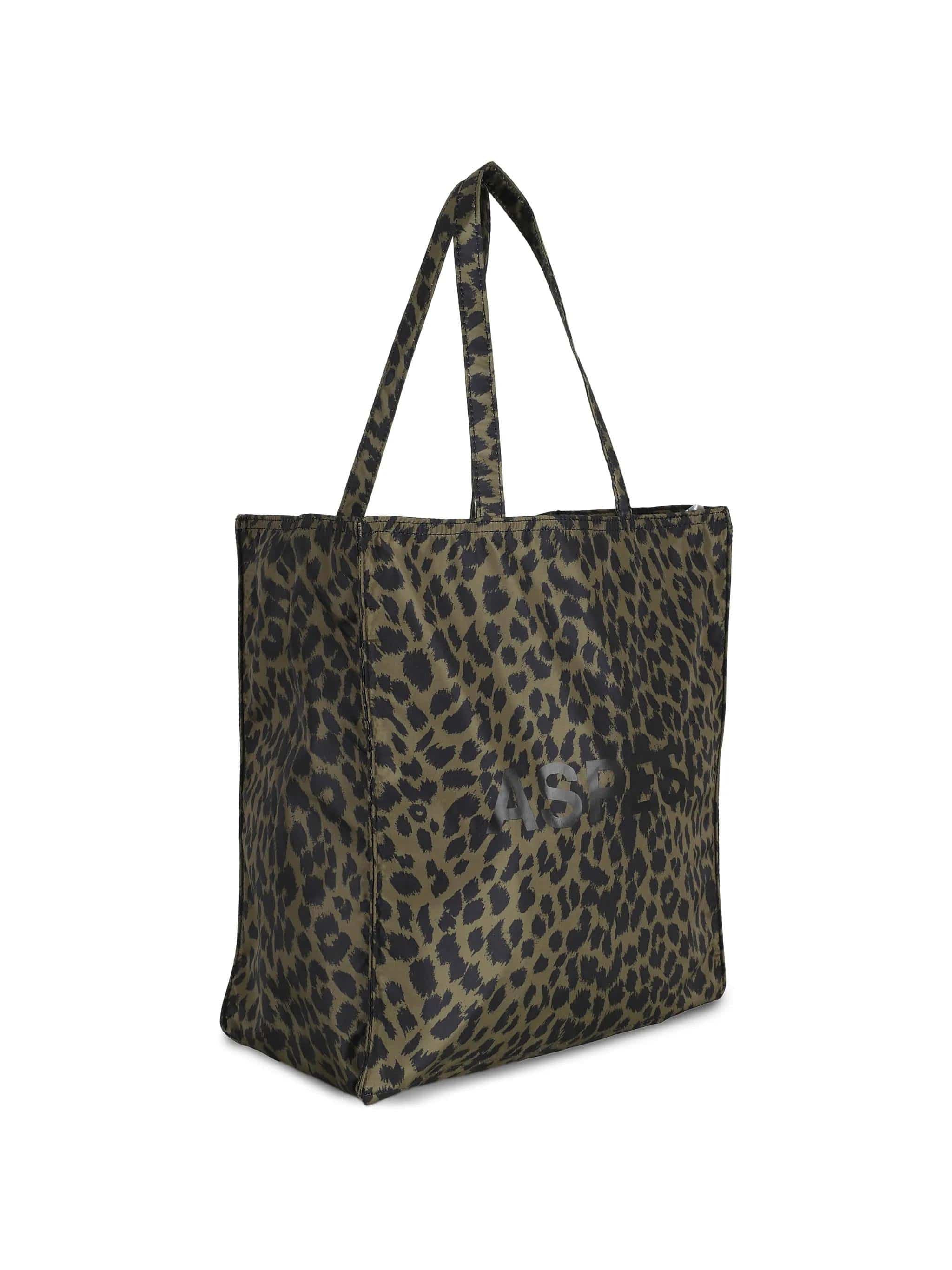ASPESI Borsa donna Tote Bag Animalier Verde Militare