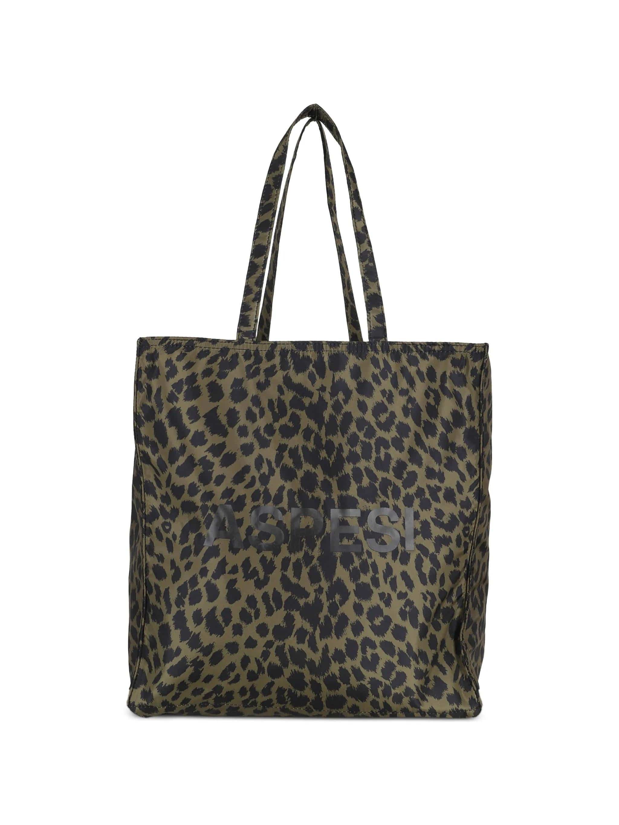 ASPESI Borsa donna Tote Bag Animalier Verde Militare