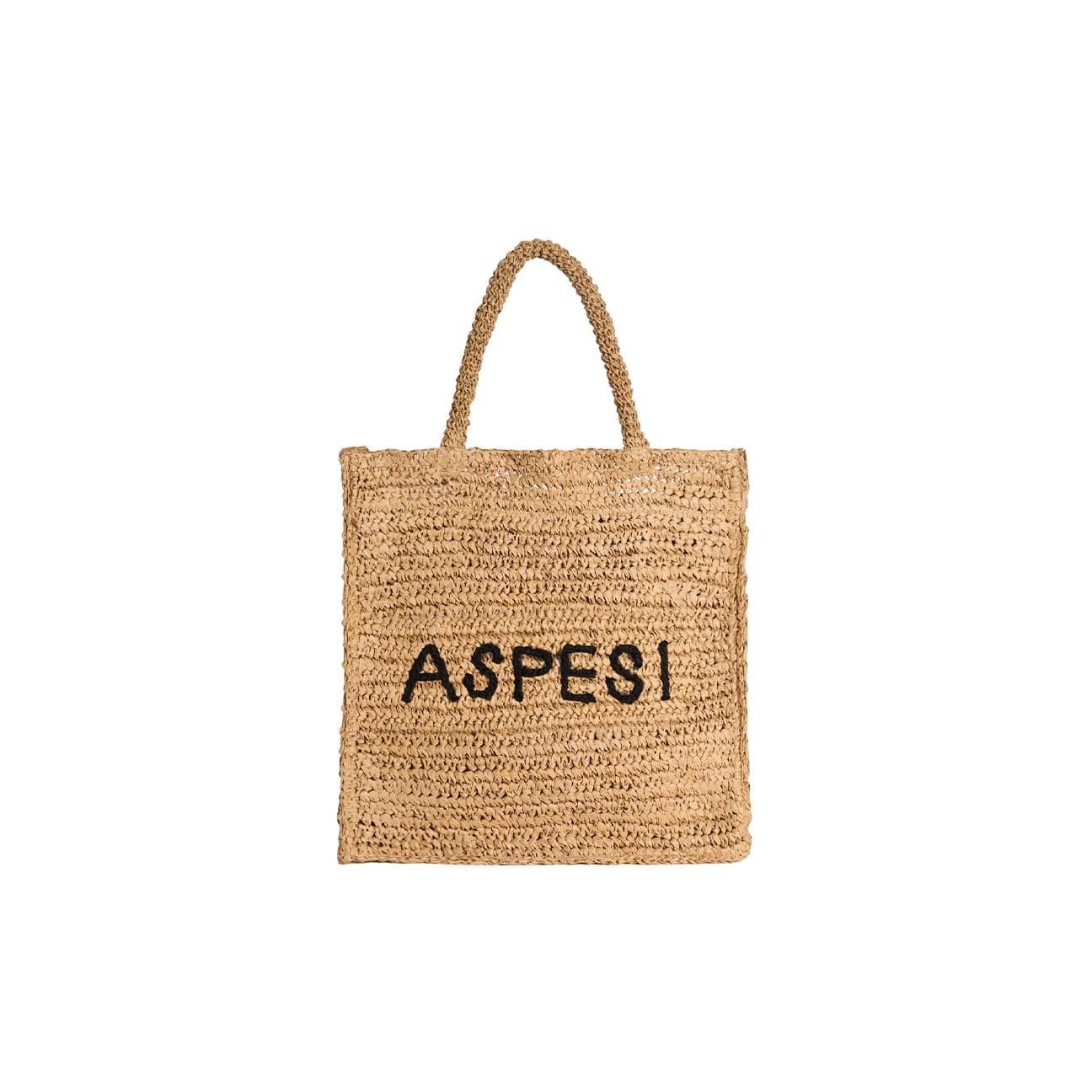 ASPESI Borsa donna Tote Feeling Right in rafia Beige