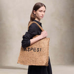 ASPESI Borsa donna Tote Feeling Right in rafia Beige