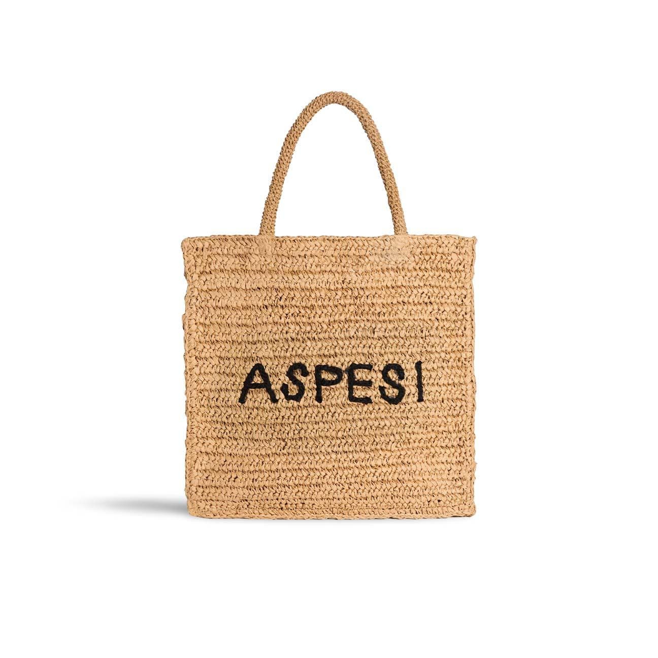 ASPESI Borsa donna Tote Looking Good in rafia Beige