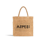 ASPESI Borsa donna Tote Looking Good in rafia Beige