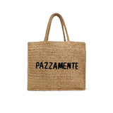 ASPESI Borsa in rafia Pazzamente Beige