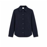 ASPESI Camicia donna in double di lana effetto Beaver Blue