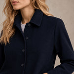 ASPESI Camicia donna in double di lana effetto Beaver Blue