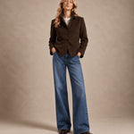 ASPESI Camicia donna in double di lana effetto Beaver Marrone