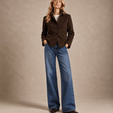 ASPESI Camicia donna in double di lana effetto Beaver Marrone