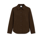 ASPESI Camicia donna in double di lana effetto Beaver Marrone