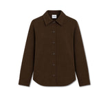 ASPESI Camicia donna in double di lana effetto Beaver Marrone