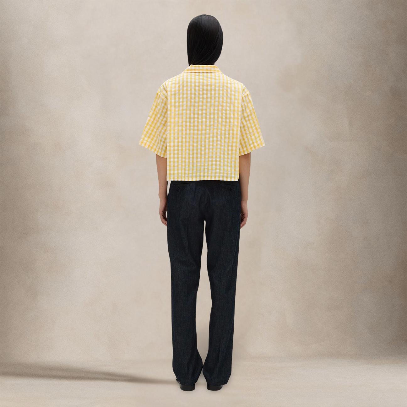 ASPESI Camicia donna in seersuker Giallo e Bianco