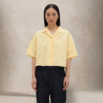 ASPESI Camicia donna in seersuker Giallo e Bianco