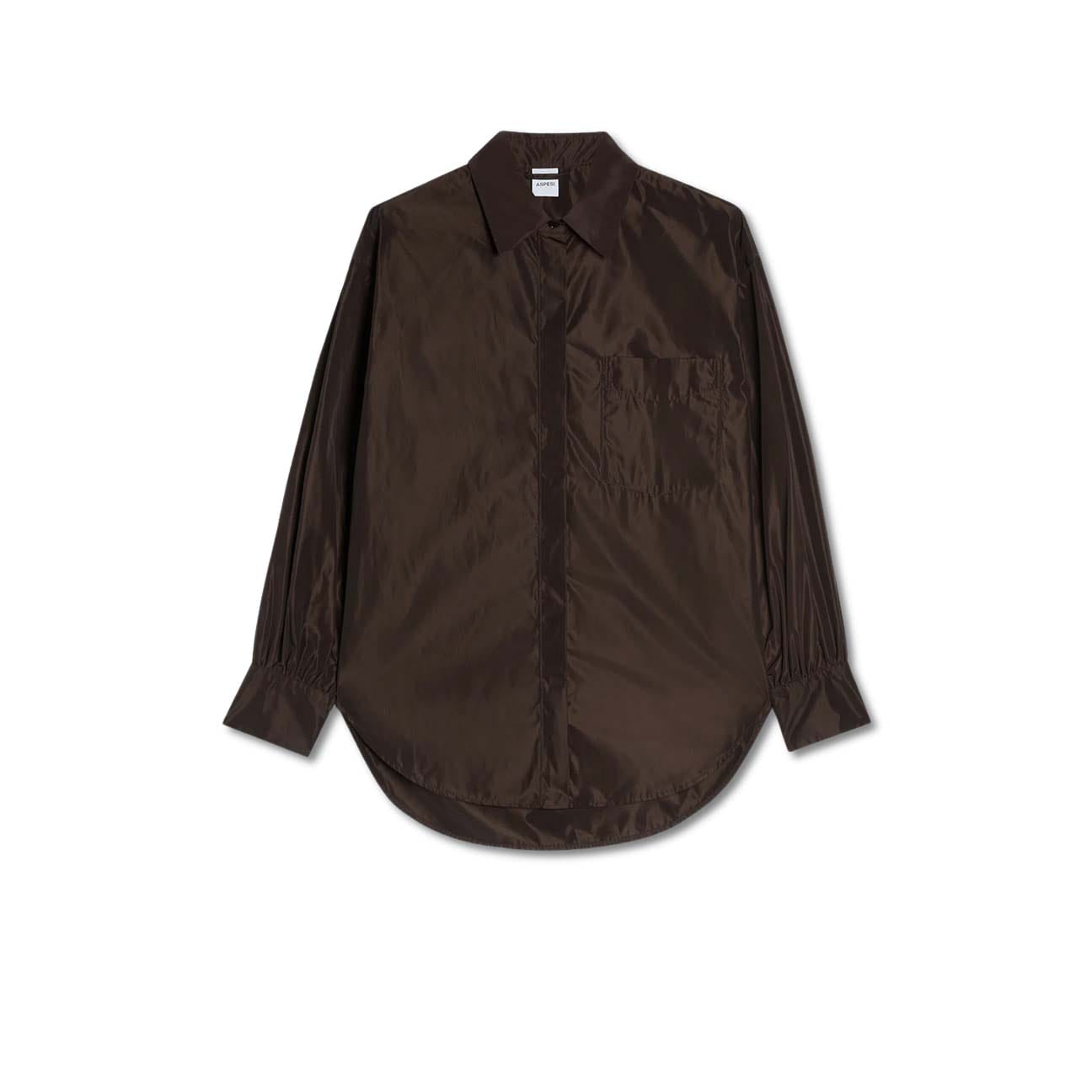 ASPESI Camicia donna in tessuto tecnico Marrone