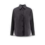 ASPESI Camicia donna overshirt in lana grigio Antracite