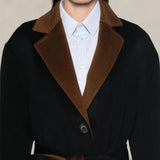 ASPESI Cappotto donna in lana double Blue e Marrone
