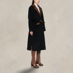 ASPESI Cappotto donna in lana double Blue e Marrone