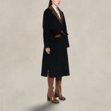 ASPESI Cappotto donna in lana double Blue e Marrone