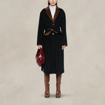 ASPESI Cappotto donna in lana double Blue e Marrone