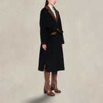 ASPESI Cappotto donna in lana double Blue e Marrone