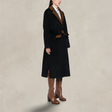ASPESI Cappotto donna in lana double Blue e Marrone