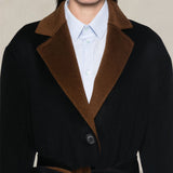 ASPESI Cappotto donna in lana double Blue e Marrone