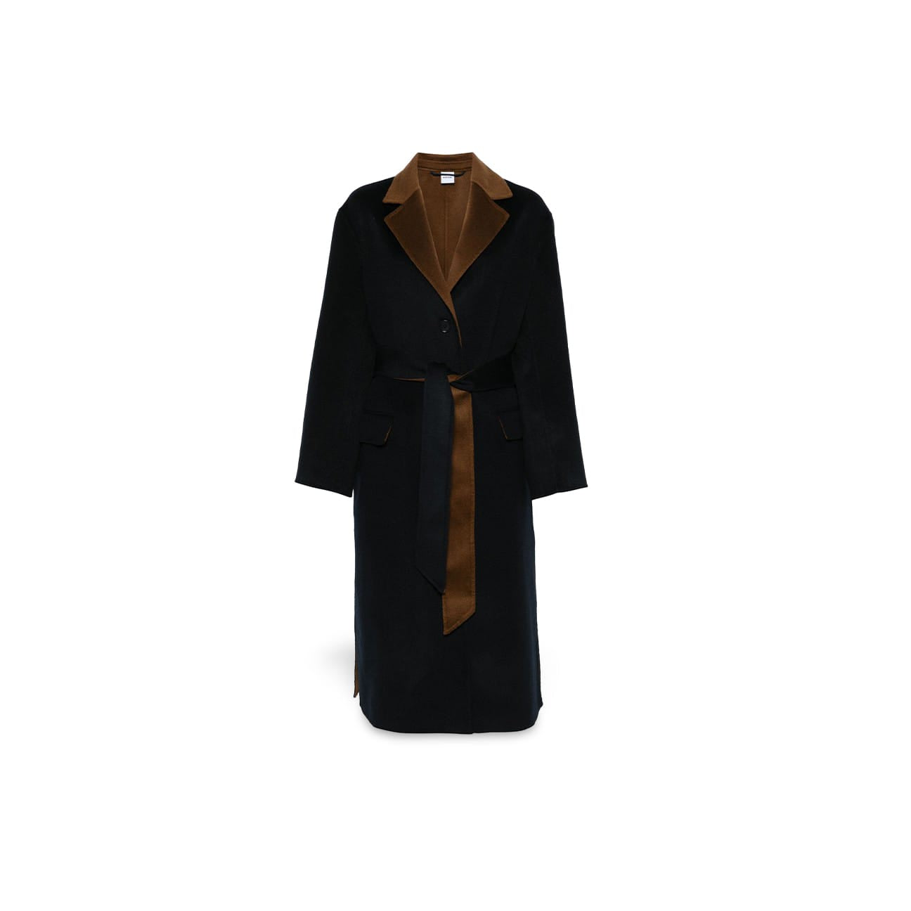 ASPESI Cappotto donna in lana double Blue e Marrone