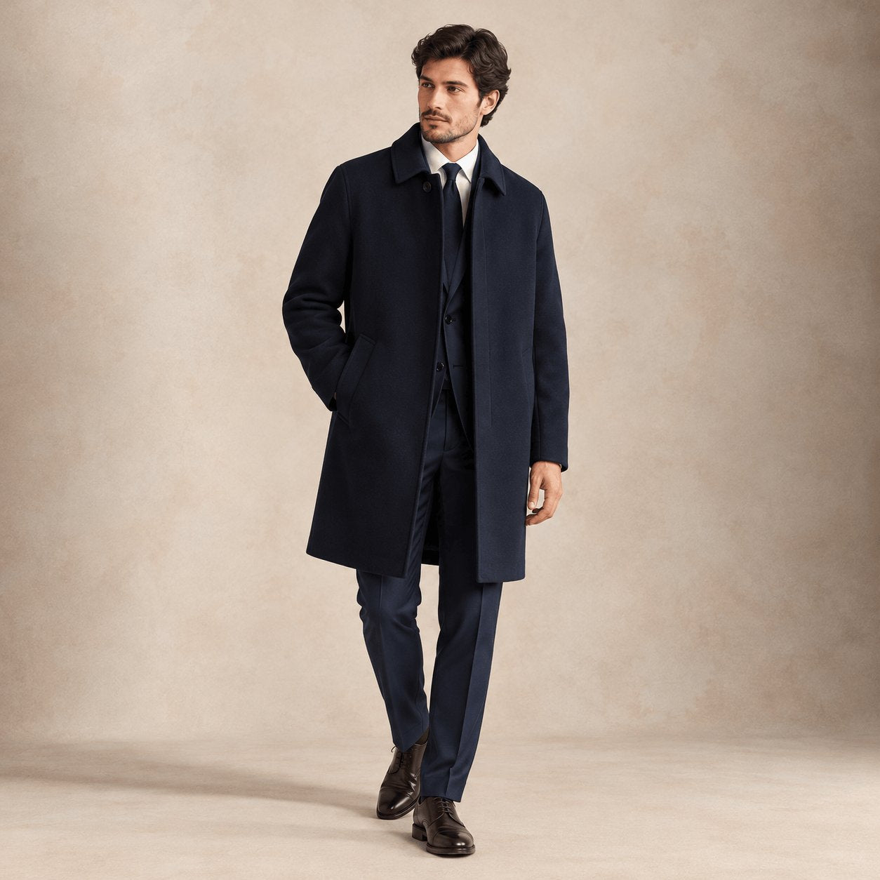 ASPESI Cappotto uomo in panno double Blue