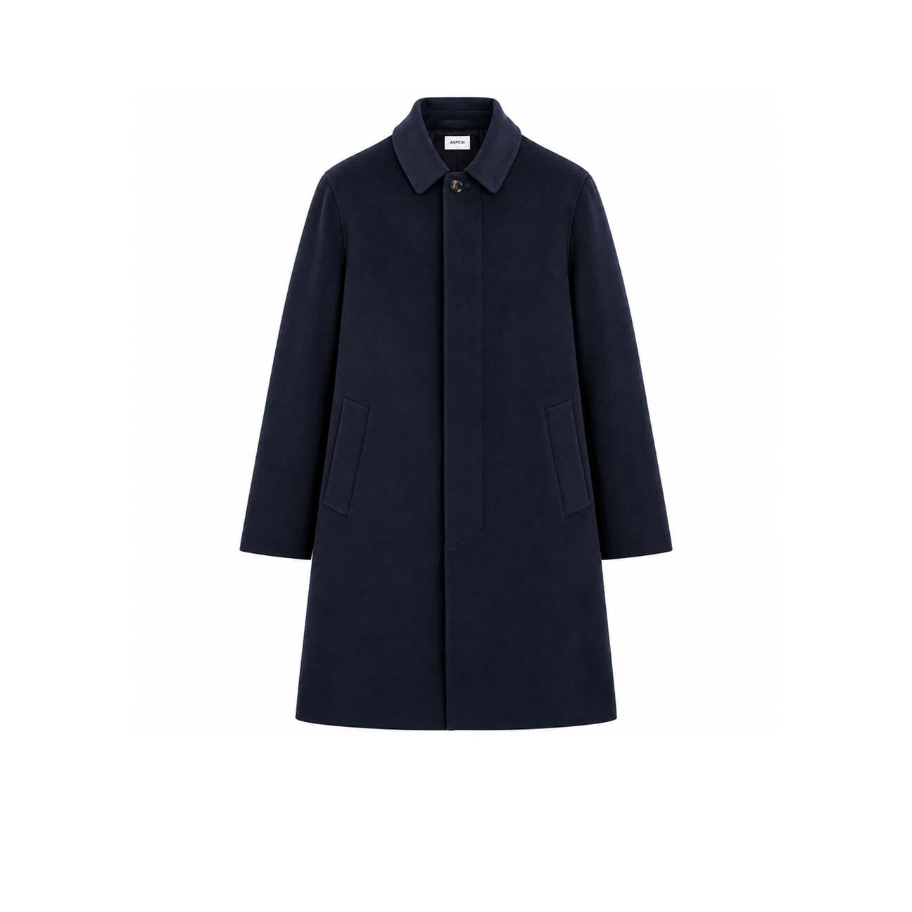 ASPESI Cappotto uomo in panno double Blue