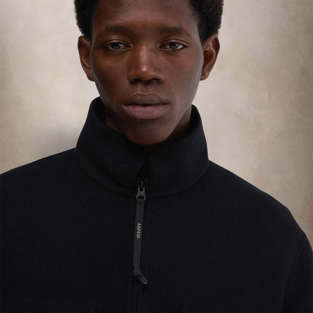 ASPESI Field jacket uomo in lana Nelson Blue