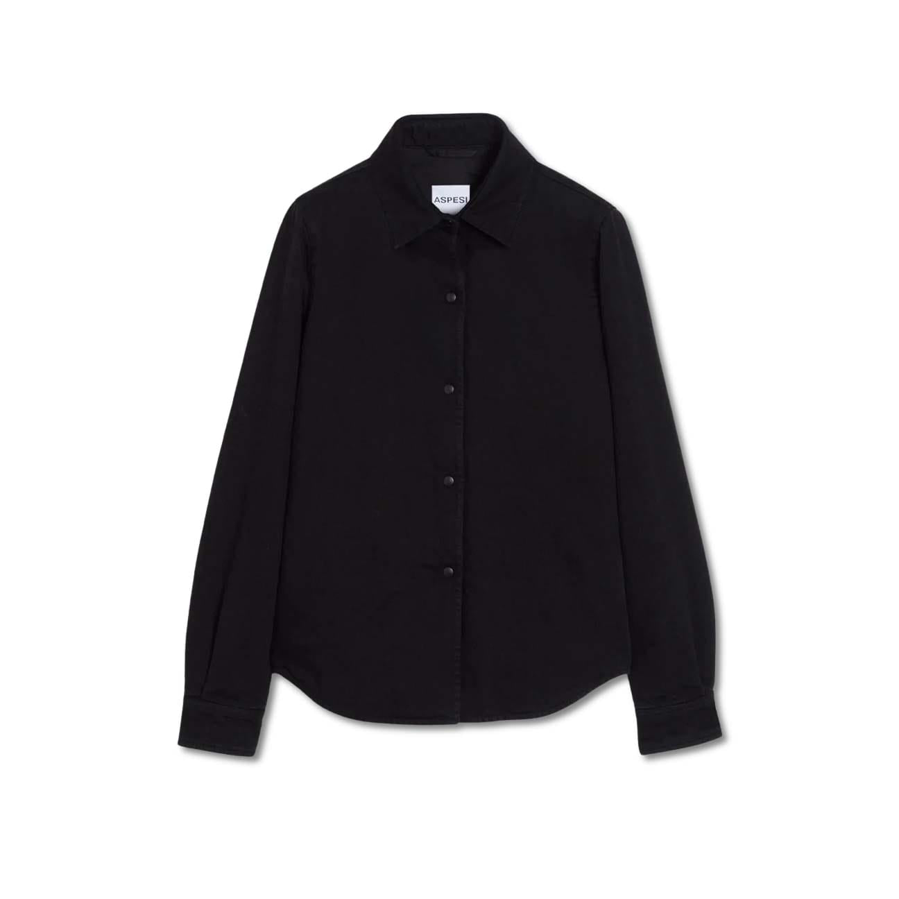 ASPESI Giacca camicia donna Glue in denim Nero