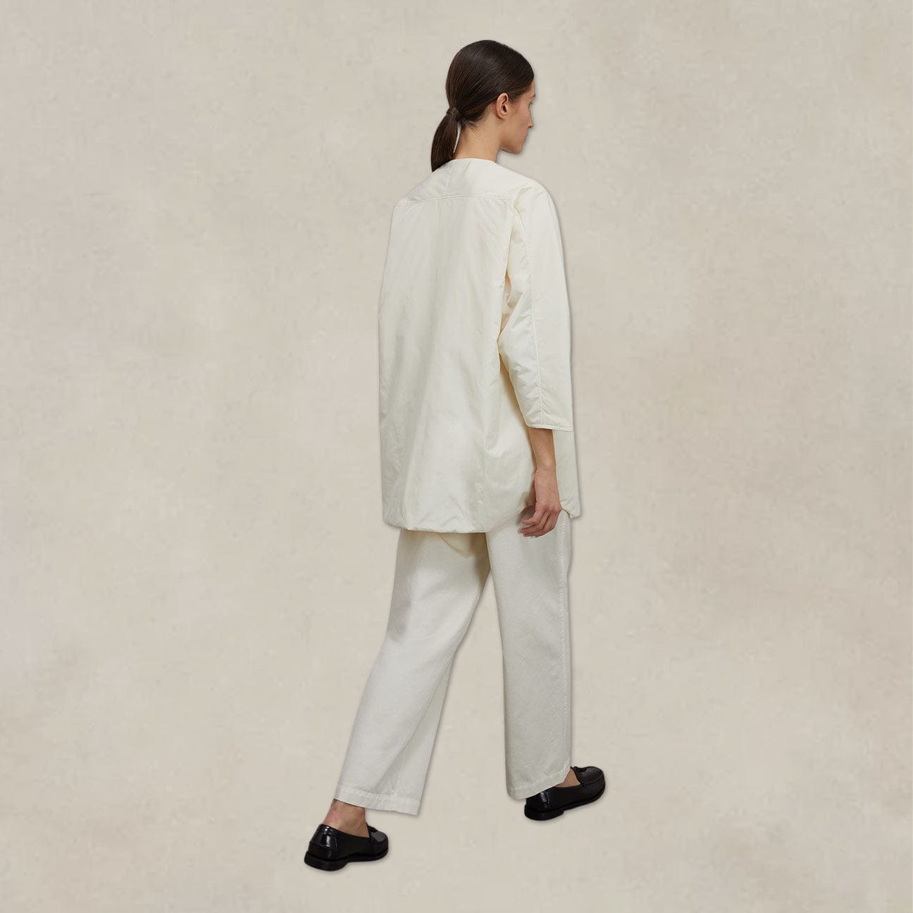 ASPESI Giacca camicia in nylon Panna