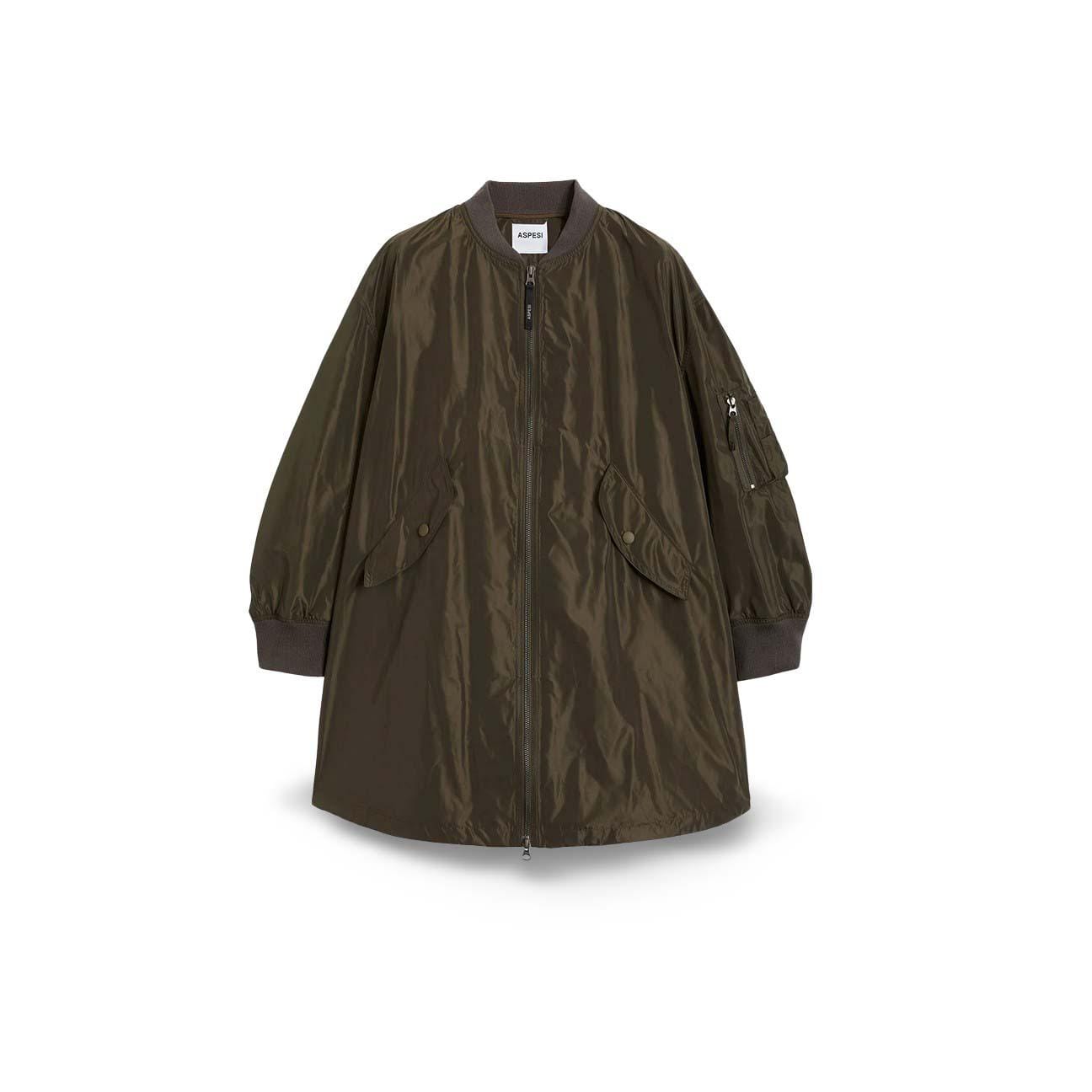 ASPESI Giubbotto donna Bomber in nylon Verde Militare