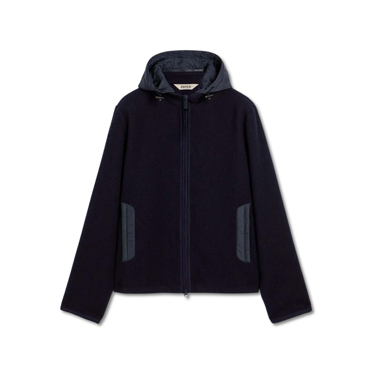 ASPESI Giubbotto uomo in lana shetland Blue