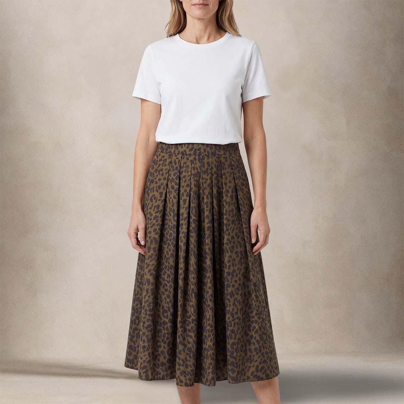 ASPESI Gonna donna in poliestere stampa Animalier