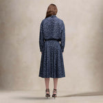 ASPESI Gonna in chambray di cotone Japan Animalier Blue